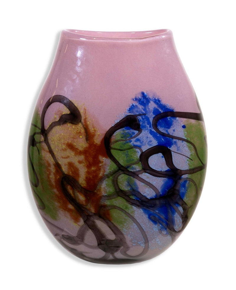 VIZ Art Glass Collections Contemporary Murino Blown Glass Purple Vase or Vessel