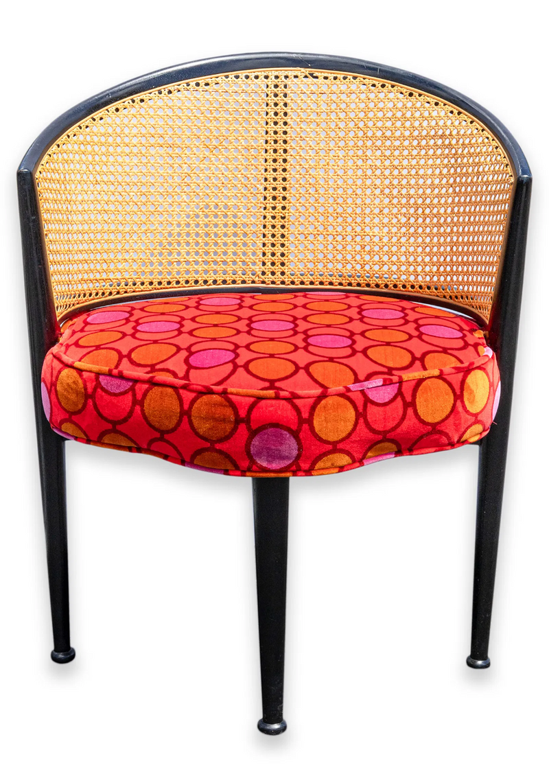 Edward Wormley For Dunbar with Ruth Adler Schnee Fabric Cane Back Chair