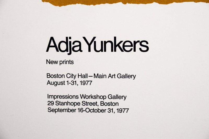 Adja Yunkers New Prints Boston City Hall Lithographic Exhibition Poster Unframed