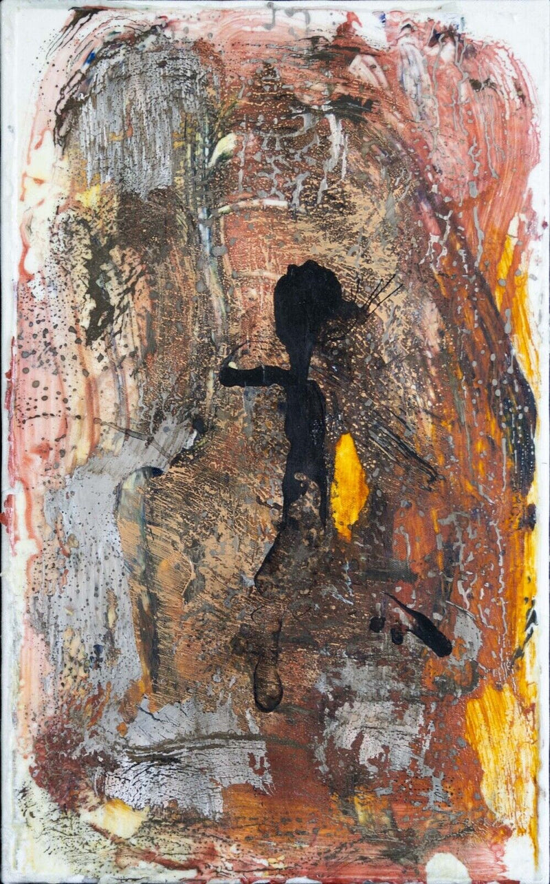 John Beardman Untitled (Orange) Signed 1991 Contemporary Abstract Expressionist