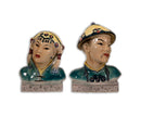 Goldscheider Pair of Japanese Hand Painted Porcelain Mid Century Modern Busts