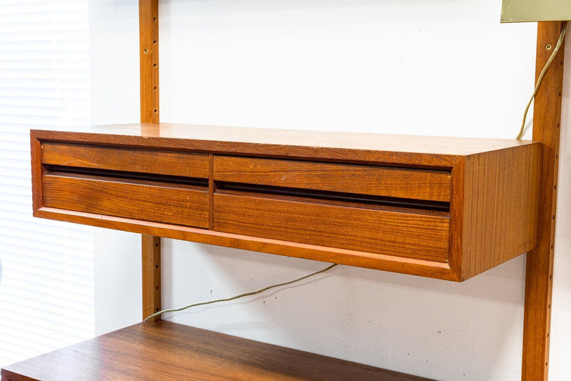 3 Bay Mid Century Modern Royal System Teak Cado Wall Unit by Poul Cadovius