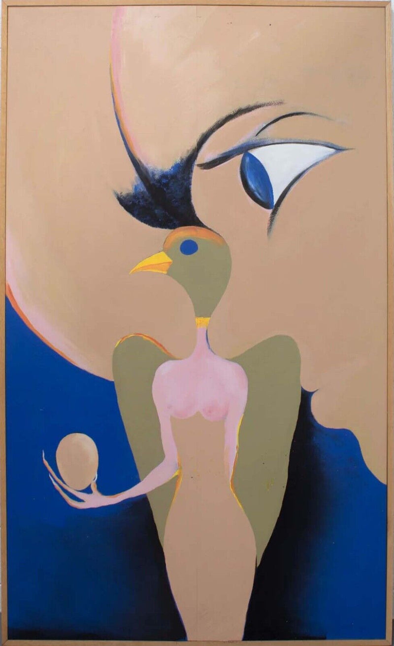 Dominic Pangborn The Surreal Songbird Nesting Unique Acrylic Painting on Wood