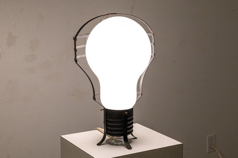 Pair of X Base Post Modern Pop Art Light Bulb Table Lamps