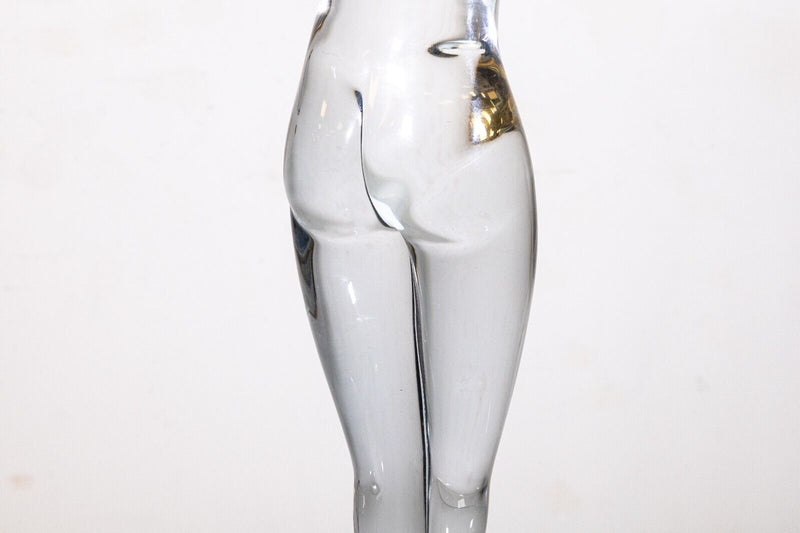 Elio Raffaeli for Salviati Murano Glass Clear Sculpture of a Figurative Woman