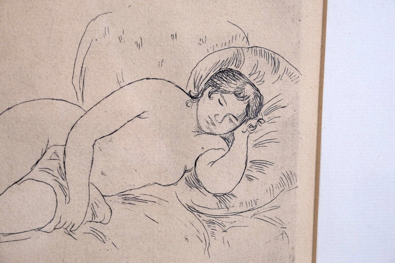 Pierre-Auguste Renoir Femme Nue Couchee Tournee a Droitte Drypoint Etching 1906