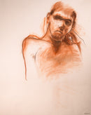 Betty Woodward-Bosley Wrath Signed Modern Figurative Drawing on Paper Framed