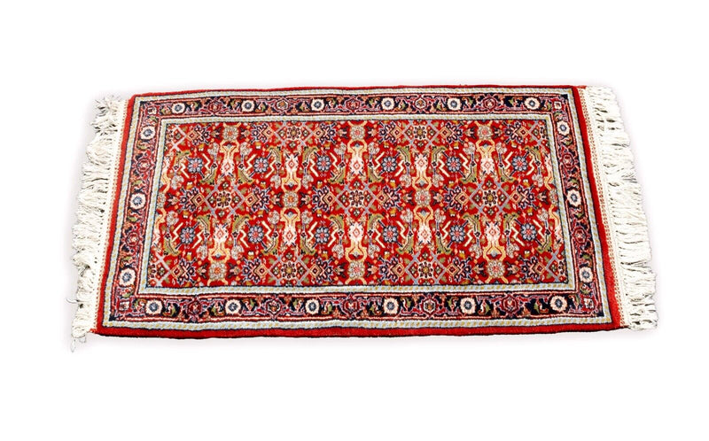 Aftab Middle Eastern Small Antique Rug Hand Knotted in India 100% Virgin Wool