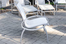 Pair of Tropitone Contemporary Modern Silver Aluminum Outdoor Patio Armchairs