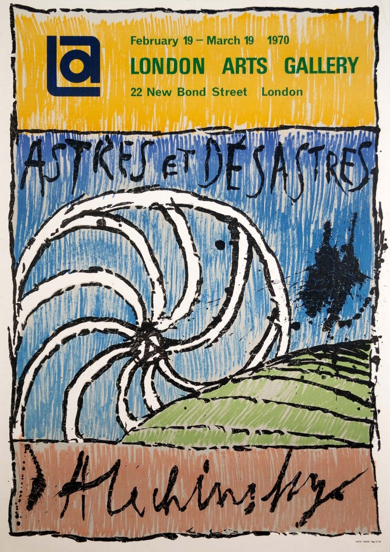 Pierre Alechinsky Astres et Desastres London Arts Group Lithographic Poster