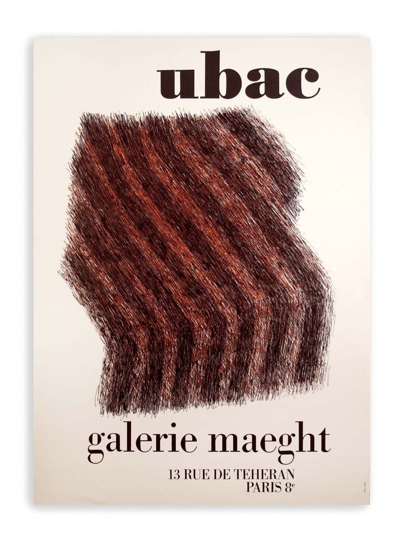 Raoul Ubac Galerie Maeght Vintage Lithographic Exhibition Poster Unframed 1970s