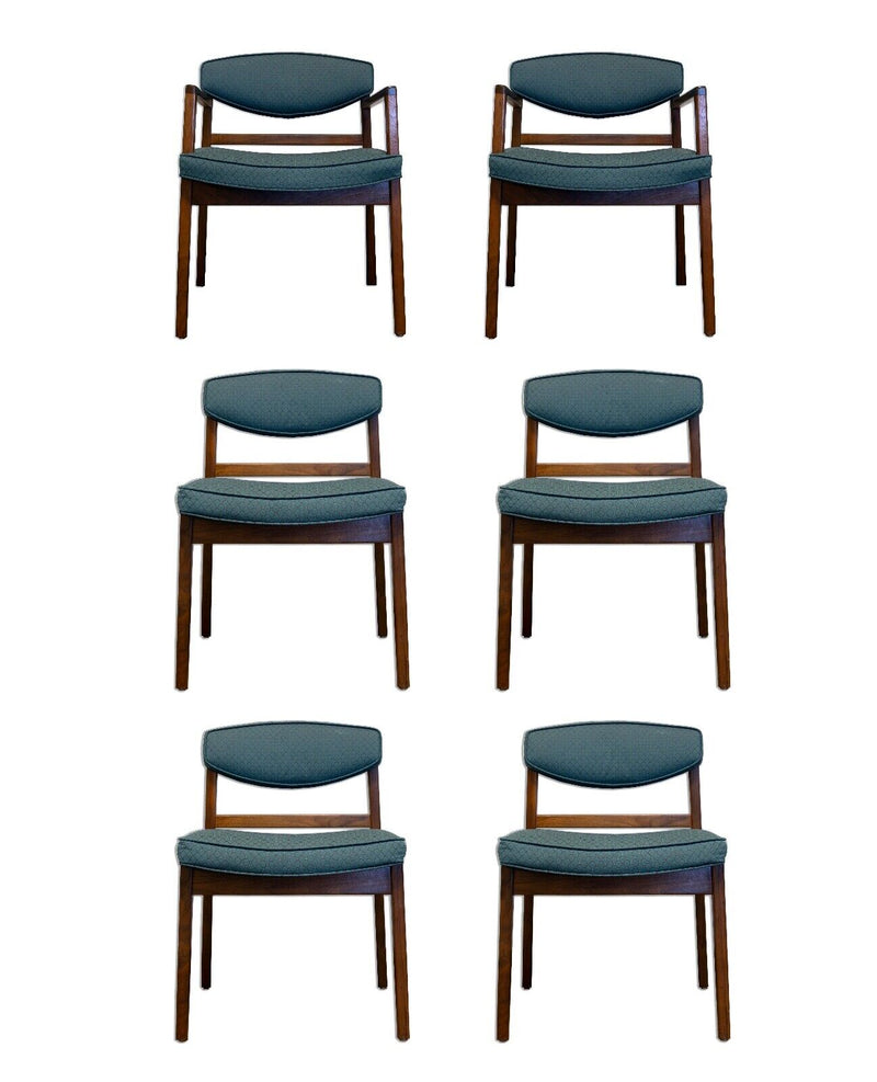 Set of 6 George Nelson for Herman Miller Mid Century Modern Walnut Chairs