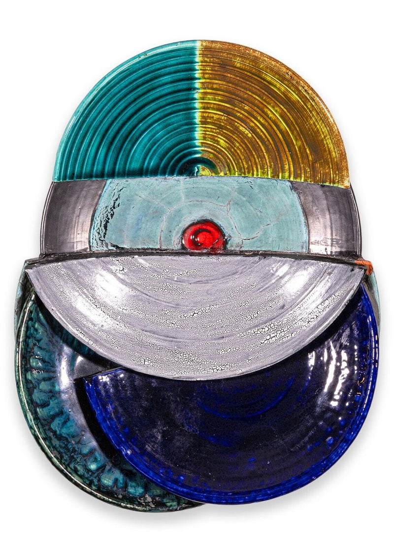 Kaiser Suidan Contemporary Postmodern Multicolor Ceramic Wall Hanging Sculpture