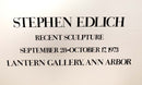 Stephen Edlich Recent Sculpture (White) Lithographic Exhibition Poster Unframed