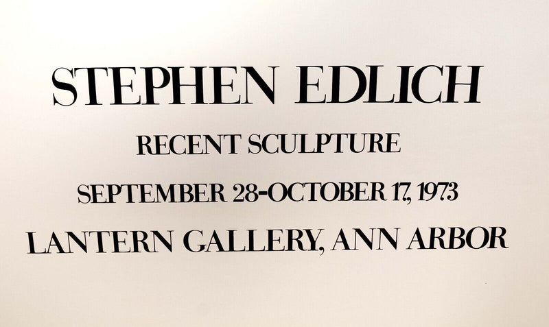 Stephen Edlich Recent Sculpture (White) Lithographic Exhibition Poster Unframed