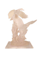 Modern Contemporary Carved Acrylic Geese in Flight Table Sculpture on Base