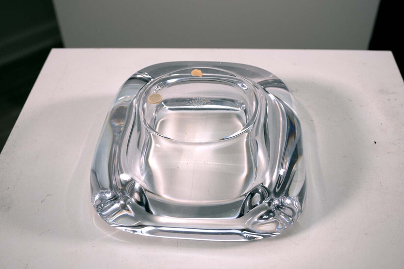 Lucid Crystal Glass Shell Ashtray by Art Vannes France 1970