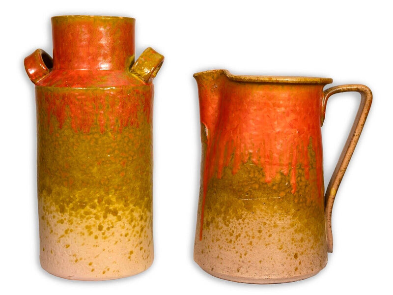 Ceramiche Toscane Italy Set of 2 Pieces 1 Vase 1 Pitcher Made in Italy