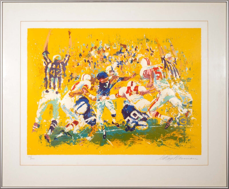 Leroy Neiman Touchdown Lithograph Signed 132/300 Framed