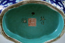 Tung Chih Oblong Footed China Bowl Turquoise Interior Yu-Yi Cloud Design 1862-75