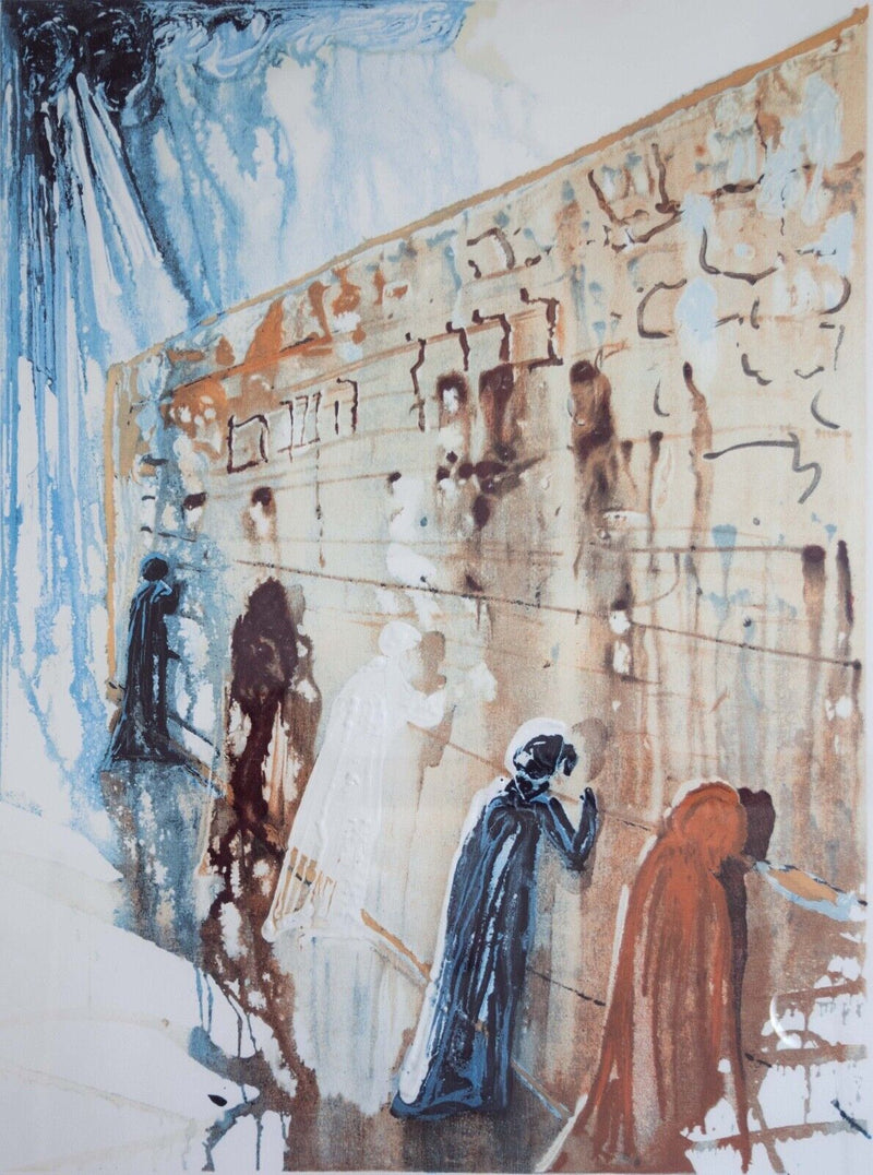 Salvador Dali Wailing Wall Signed Modern Lithograph on Paper 110/250 Framed 1975