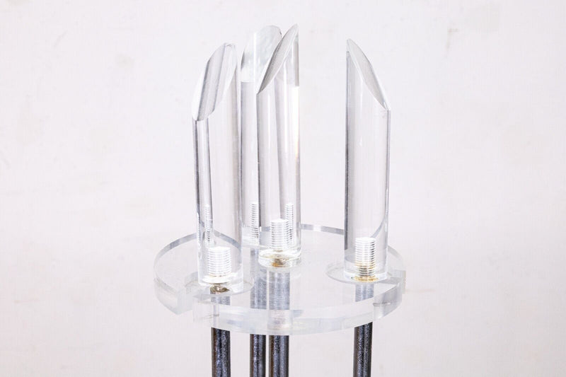 Contemporary Modern Chrome and Lucite Fireplace Companion Tool Set Made in Japan