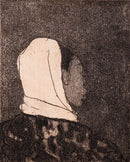 Anne Marie Persov White Babushka Signed Modern Figurative Aquatint Etching 1961