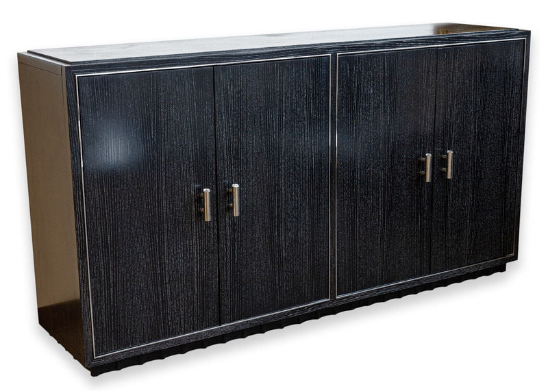 Ralph Lauren Contemporary Modern Ebonized Black Oak Buffet Sideboard Cabinet