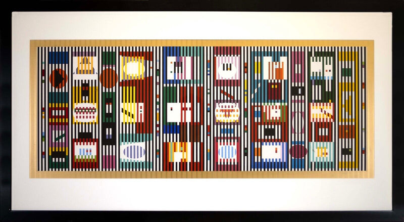 Yaacov Agam Coordination Signed Op Art Serigraph on Paper 113/153 Framed 1975