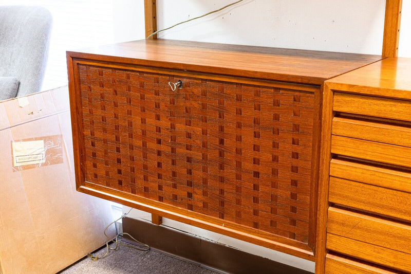 3 Bay Mid Century Modern Royal System Teak Cado Wall Unit by Poul Cadovius