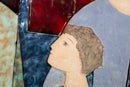 Ruth Faktor Faktorowicz Large Modernist Israeli Figurative Ceramic Tile Wall Art
