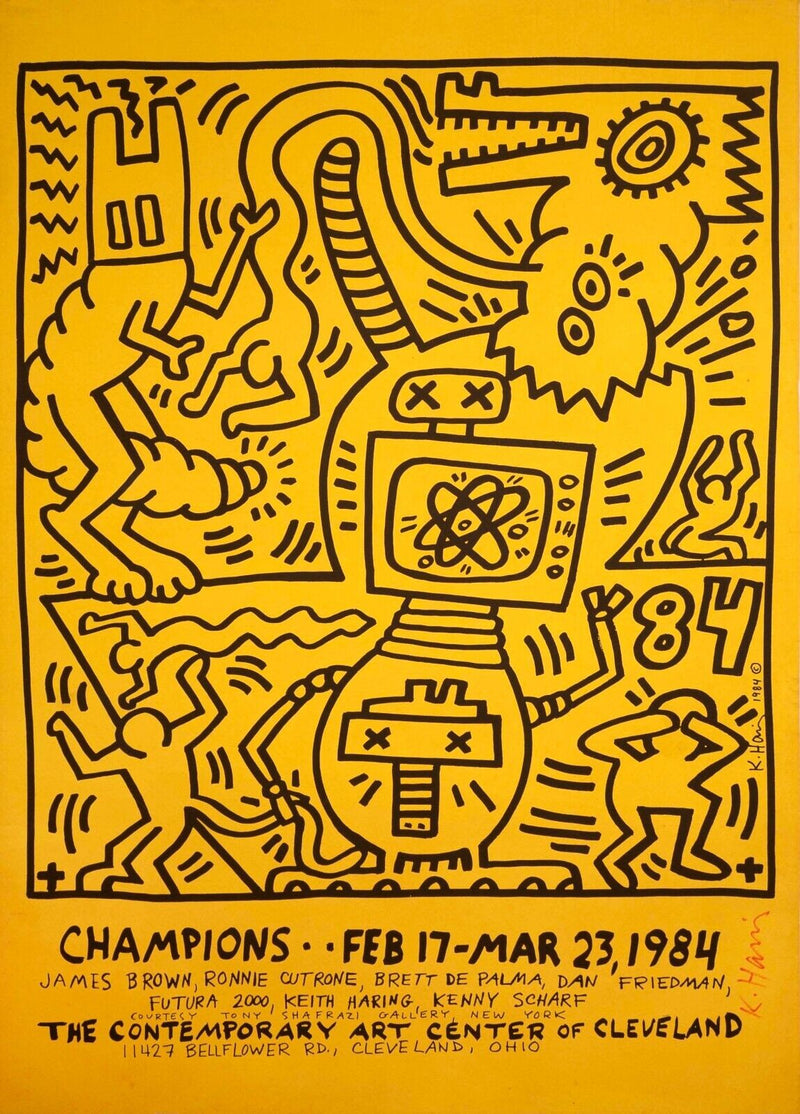 Keith Haring Signed Champions: Contemporary Art Center of Cleveland Lithographic