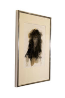Richard Kozlow Figurative Portrait I Signed Modern Mixed Media Drawing on Paper