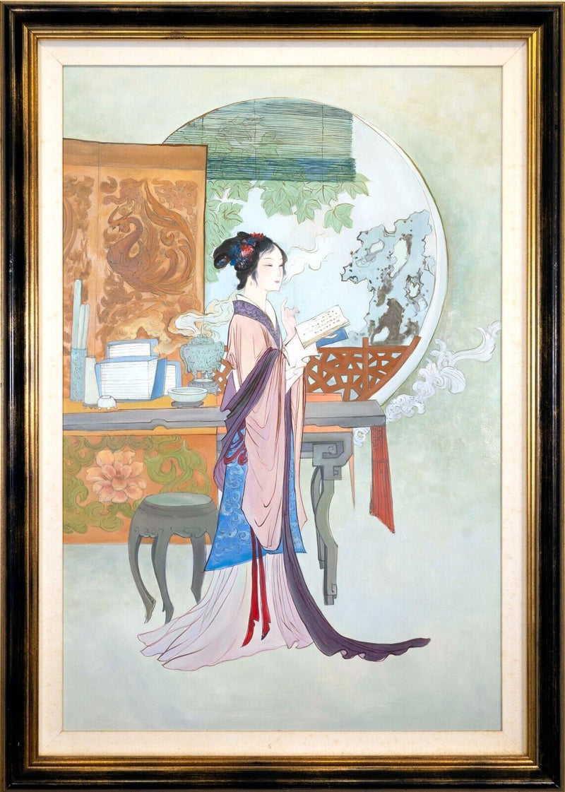 Hua Sanchuan Ceremonial Tea Contemporary Figurative Asian Acrylic Painting on Ca