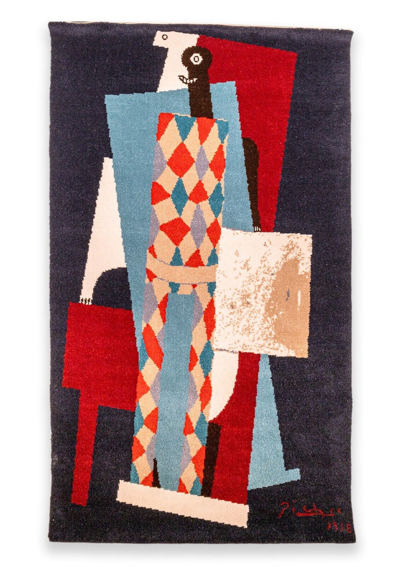 Pablo Picasso Arlequin Modern Wool Rug Tapestry 330/500 Desso Netherlands 1994