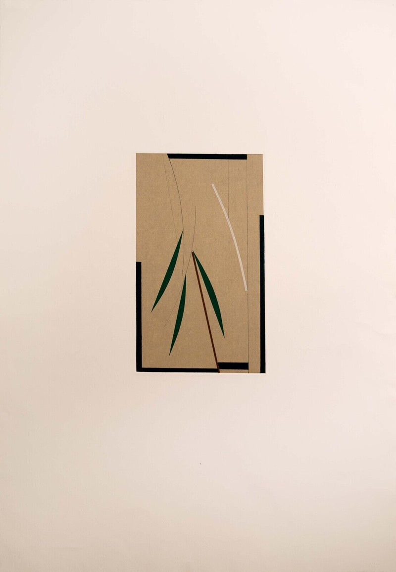 Stephen Edlich Untitled (Green Leaf) Pair of Modern Screenprints on Paper UF