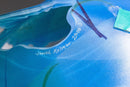Janet Kelman Seafan Series Signed Contemporary Studio Glass Azure Blue Leaf Bowl