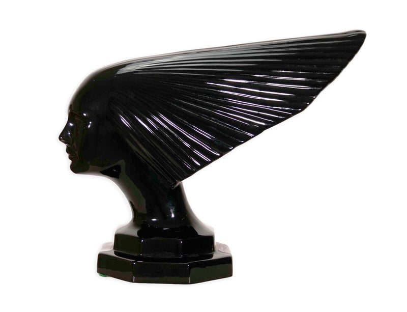 Rene Lalique Lady Victory Acrylic Art Deco Female Figural Sculptural Table Lamp