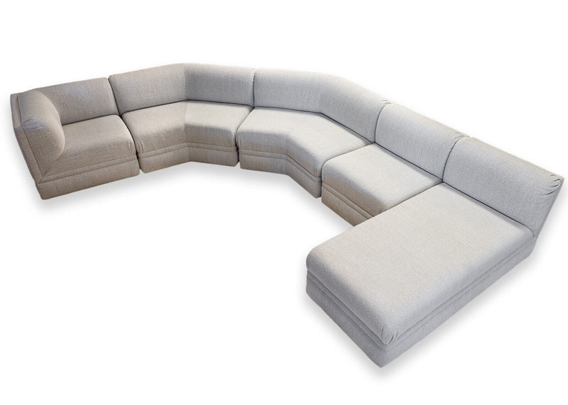 Massive Five Piece Thayer Coggin Inc Modern Tufted Gray Modular Sectional Sofa