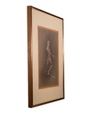 Joel Zaretsky Signed Contemporary Modernist Figurative Mixed Media Metallic Art