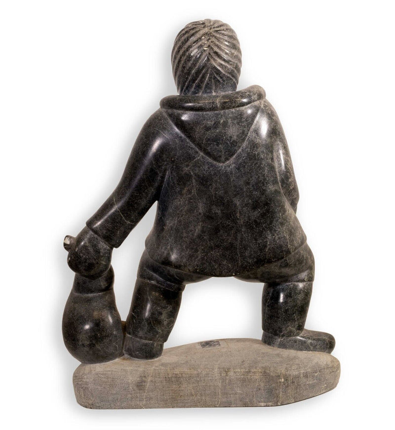 Povungnituk Hunter Inuit Figurative Soapstone Carving Sculpture Quebec Canadian