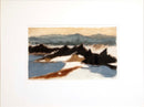 Charles Culver Signed Sea & Mountains Modern Pastel Drawing on Paper Framed 1950