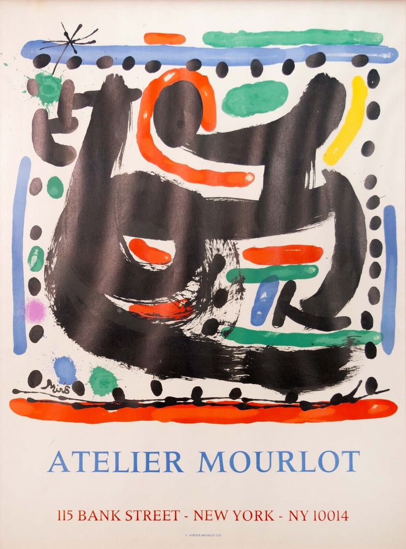 Joan Miro Atelier Mourlot New York Original Modern Lithographic Poster Framed