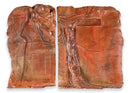 Sergio de Giusti Signed Modernist Biblical Painted Ceramic Diptych Sculpture