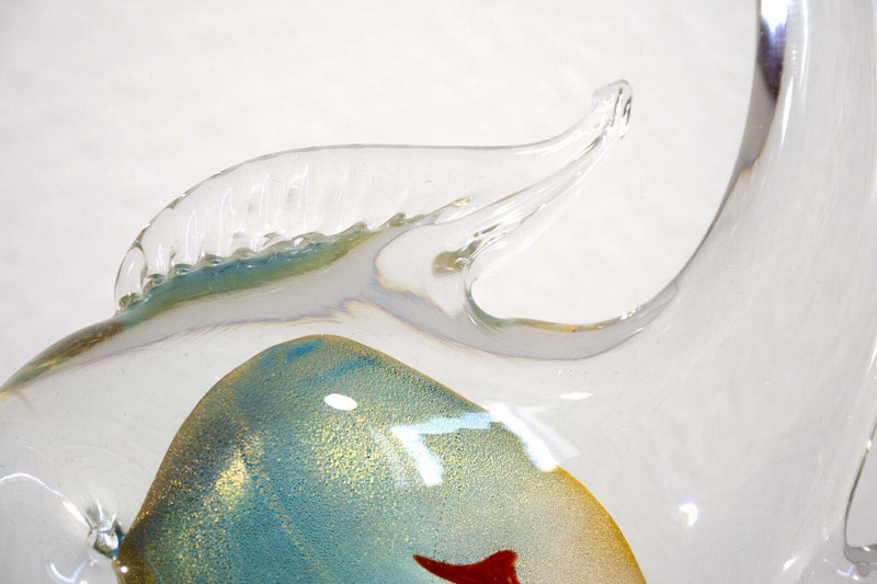 Murano Barbini Style Hand Blown Glass Fish Mid Century Modern Sculpture 1960s