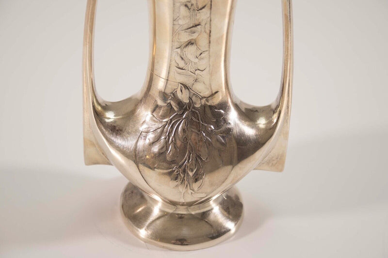 Art Nouveau Antique Liberty Vase Silver Plated Ornate Floral Design