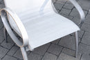 Pair of Tropitone Contemporary Modern Silver Aluminum Outdoor Patio Armchairs