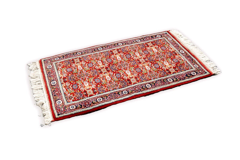 Aftab Middle Eastern Small Antique Rug Hand Knotted in India 100% Virgin Wool