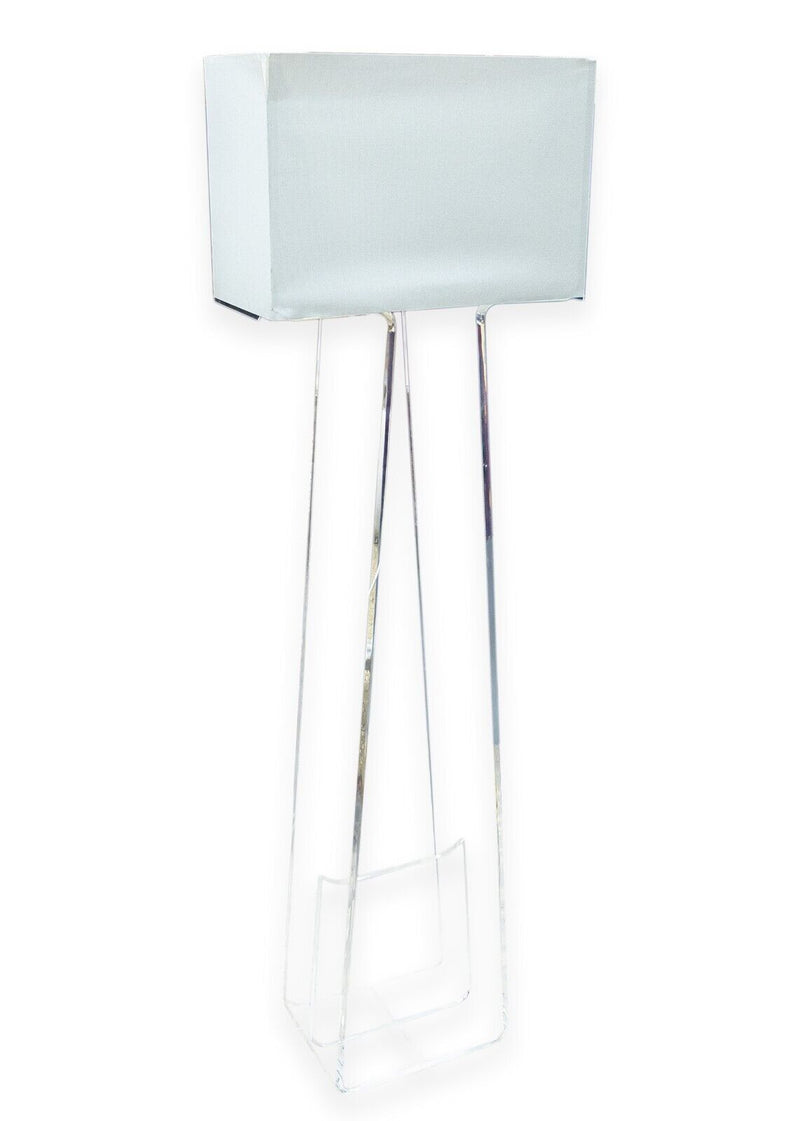 Pablo White Tube Top Lucite Acrylic Contemporary Modern Floor Lamp