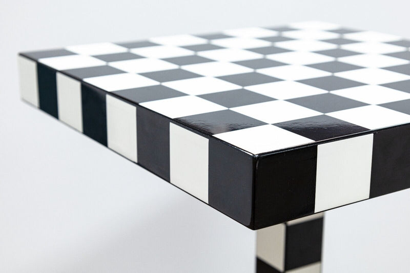 Moooi Chess Memphis Black and White Checkered Side Table Designed by Front